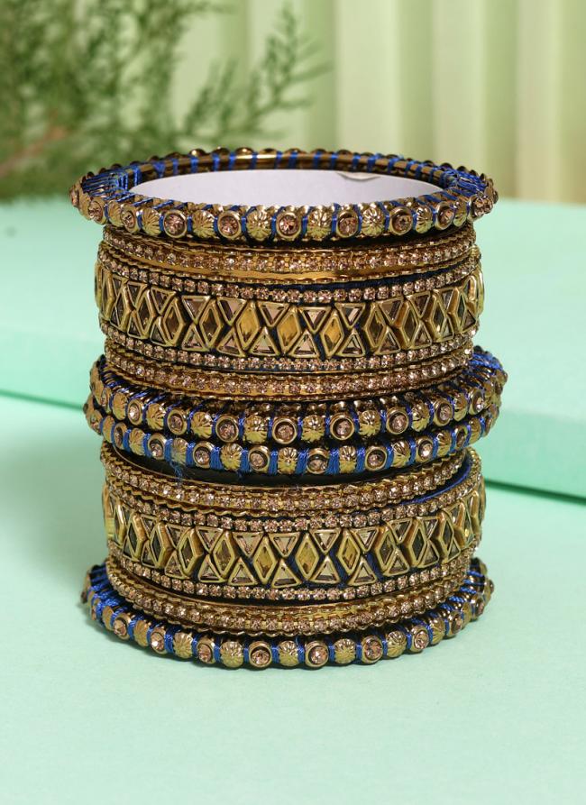   Wedding Wear  Blue Color Thread Bangle Set:-2.4,2.6,2.8